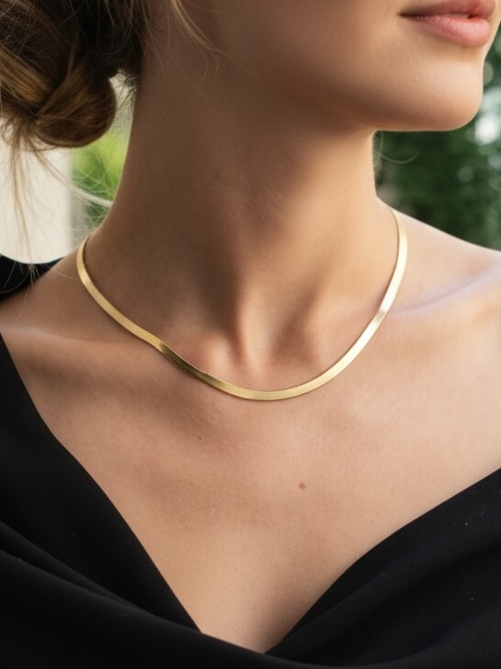 “Infatuation” Snake Chain Minimal Choker Necklace